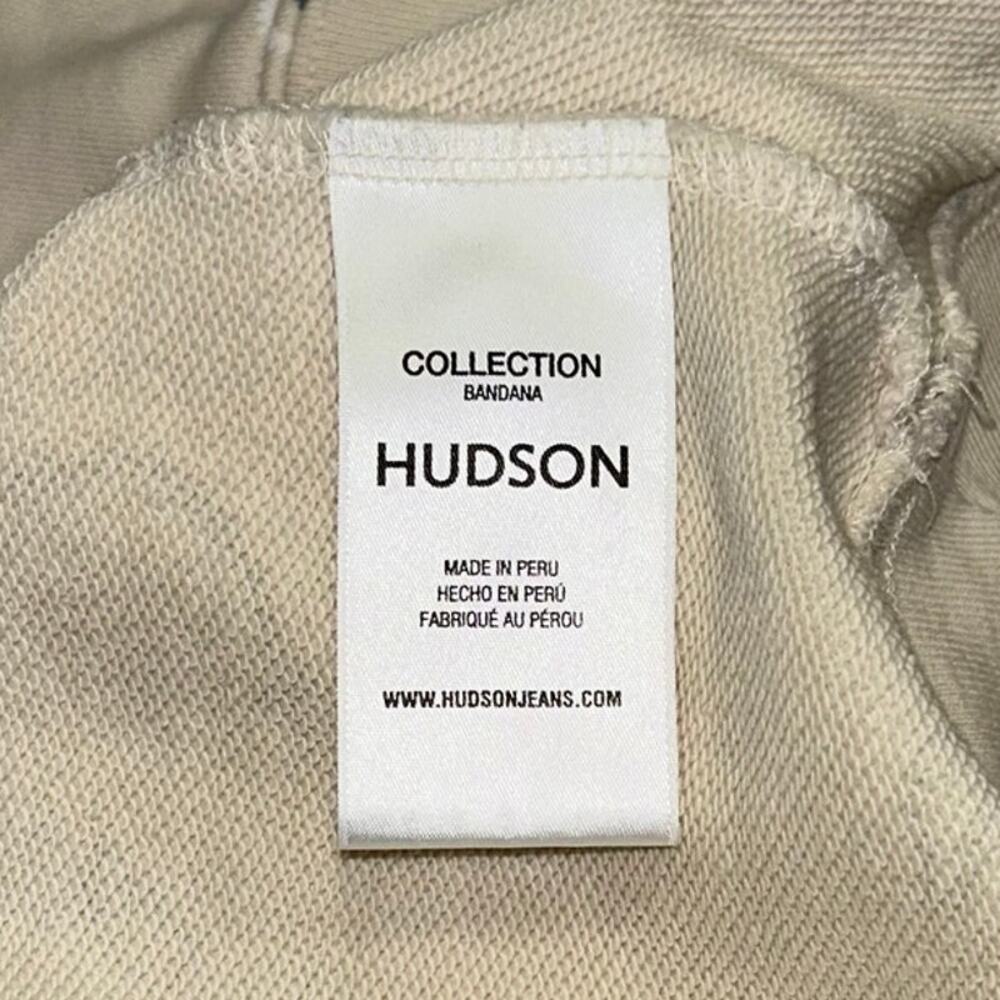 Hudson Jeans Men’s Paisley Pullover Hoodie – Beige / Cream Size Medium - Picture 5 of 9